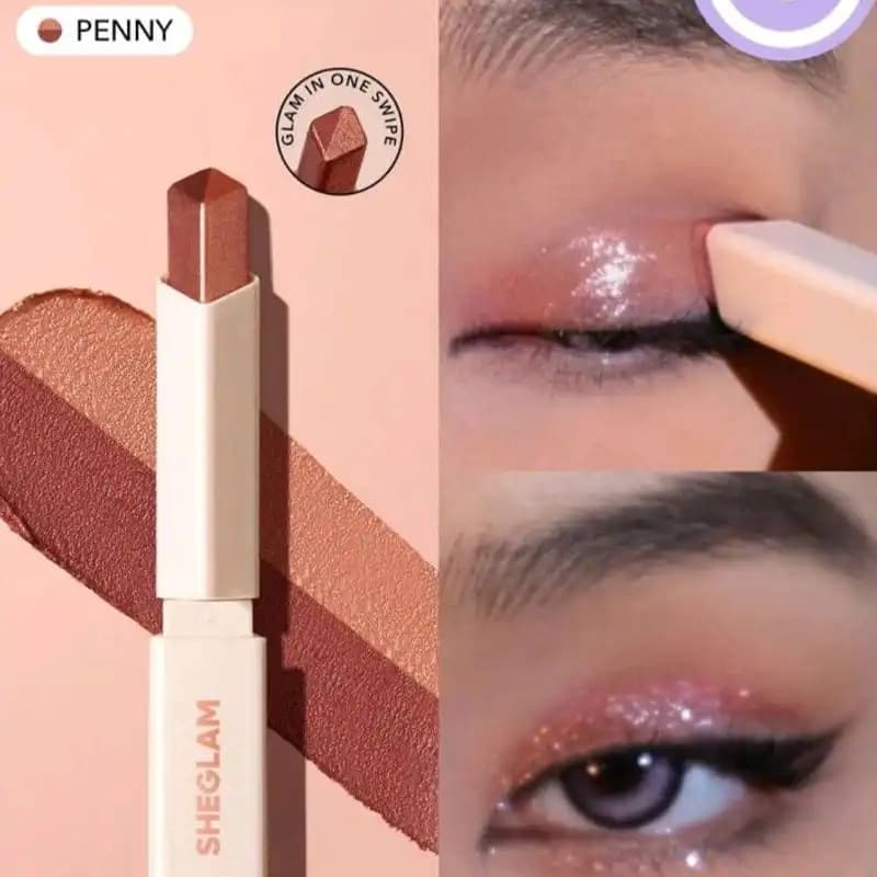 سایه استیکی دو رنگ شیگلم مدل Insta Eyes رنگ رز Rose — تصویر ۲