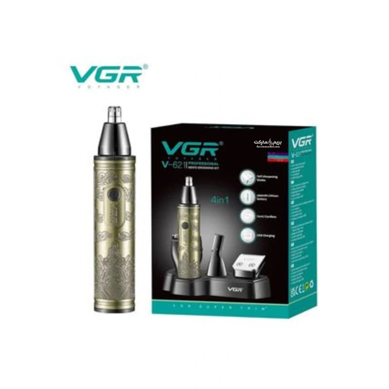 ست 4 کاره ماشین اصلاح موی صورت و بدن وی جی ار مدل V-621 — تصویر ۷