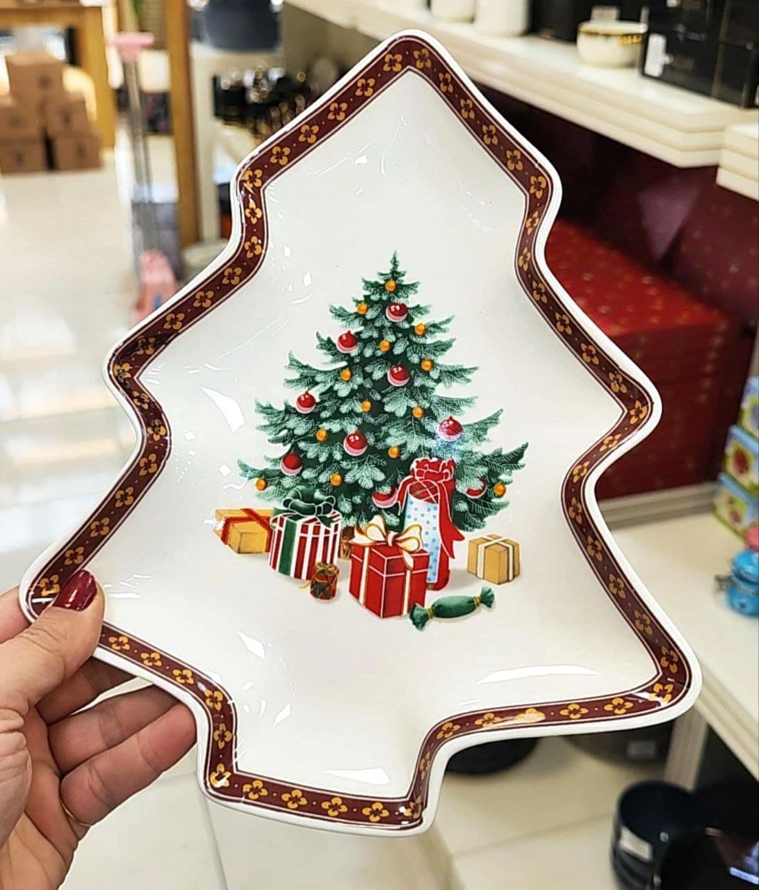 بشقاب تکی طرح کریسمس کاج کد KIT-20 — تصویر ۲