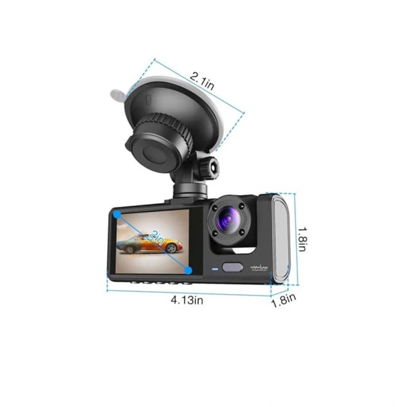 دوربین ثبت وقایع خودرو 3 دوربینه مدل بلک باکس وای فای دار wifi 1296 HD — تصویر ۳