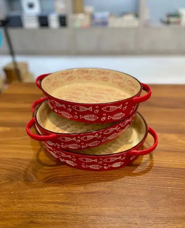 تابه بیضی سرامیک طرح ماهی وارداتی — تصویر ۲