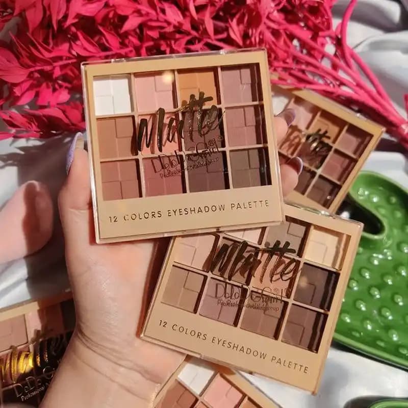 پالت سایه 12 رنگ دودوگرل Matte Eyeshadow پالت سایه مات شماره 01، 02 — تصویر ۲