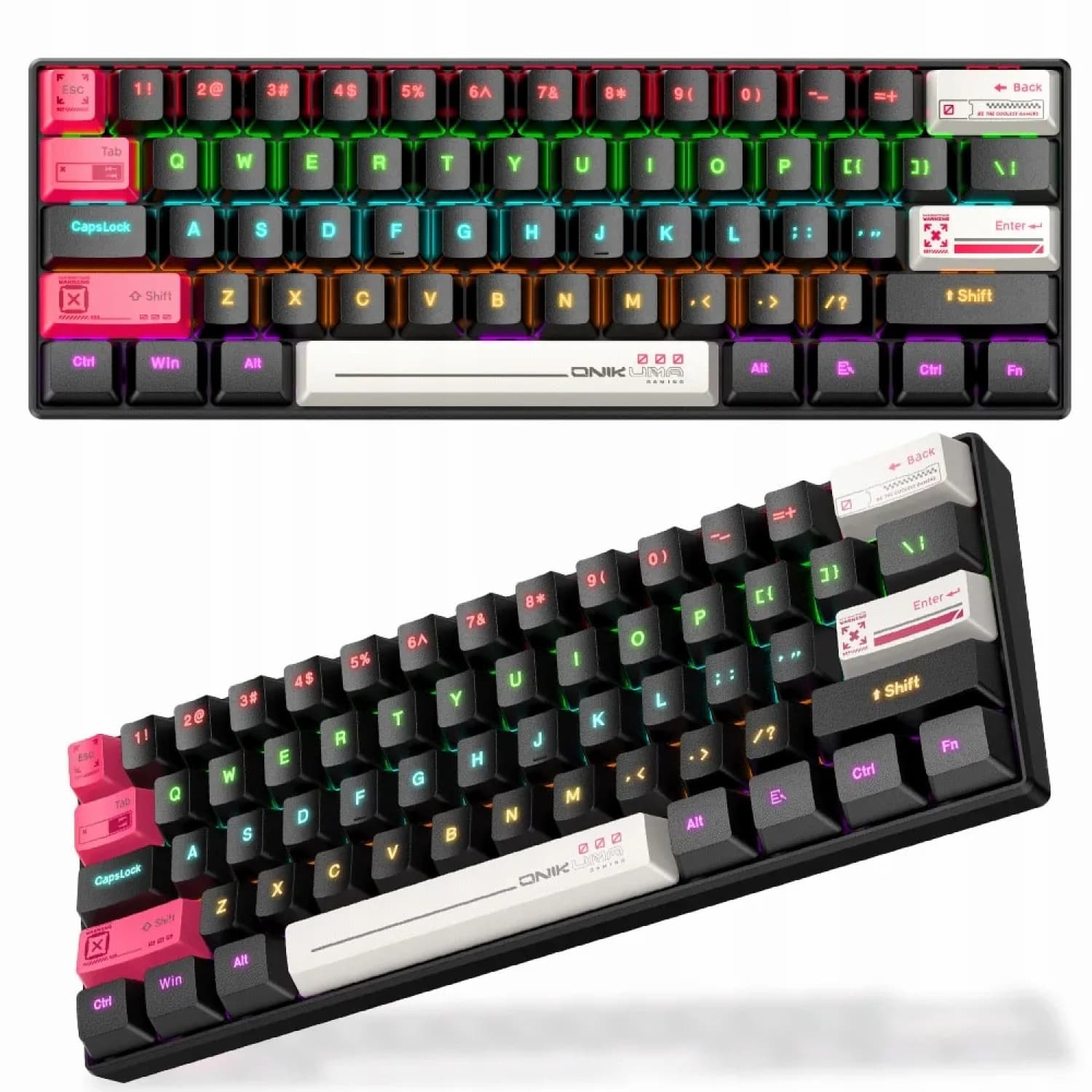 کیبورد گیمینگ اونیکوما مدل G55 RGB با سوییچ مکانیکال , نورپردازی صفحه کلید RGB — تصویر ۳