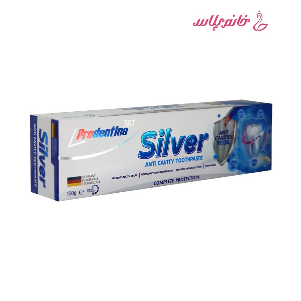 خمیر دندان پرودنتین مدل Silver حجم 150 گرم — تصویر ۳