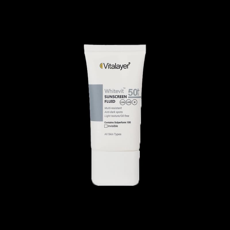 فلوئید ضدآفتاب ویتالیر مدل Whitevit با SPF50 بی رنگ