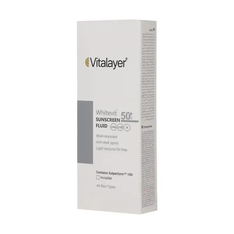 فلوئید ضدآفتاب ویتالیر مدل Whitevit با SPF50 بی رنگ — تصویر ۴