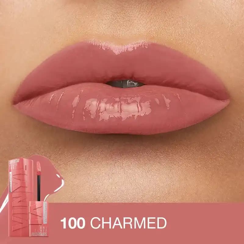رژ لب مایع میبلین Super Stay Vinyl Ink رنگ CHARMED — تصویر ۴