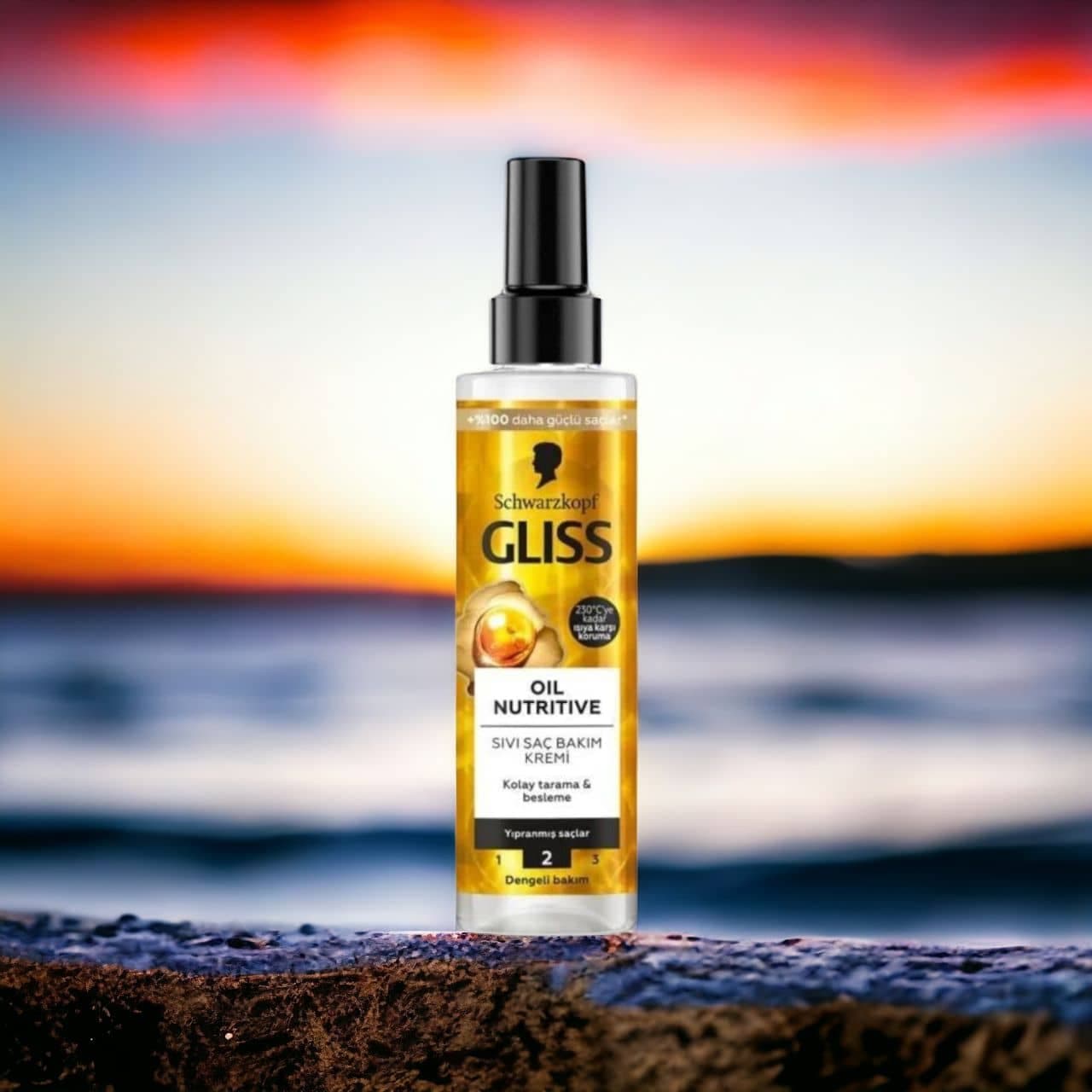 اسپری دوفاز طلایی گلیس GLISS مدل Oil Nutritive حجم 200 میلی لیتر — تصویر ۴