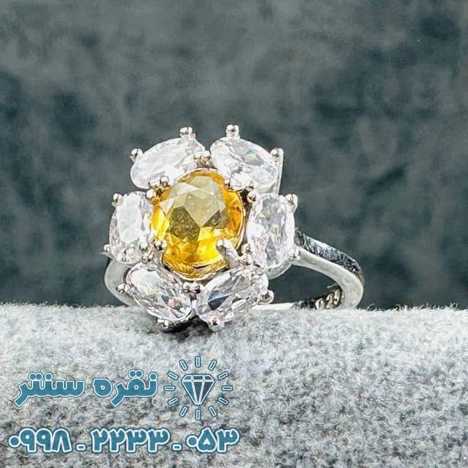 انگشتر سیترین زنانه — تصویر ۴