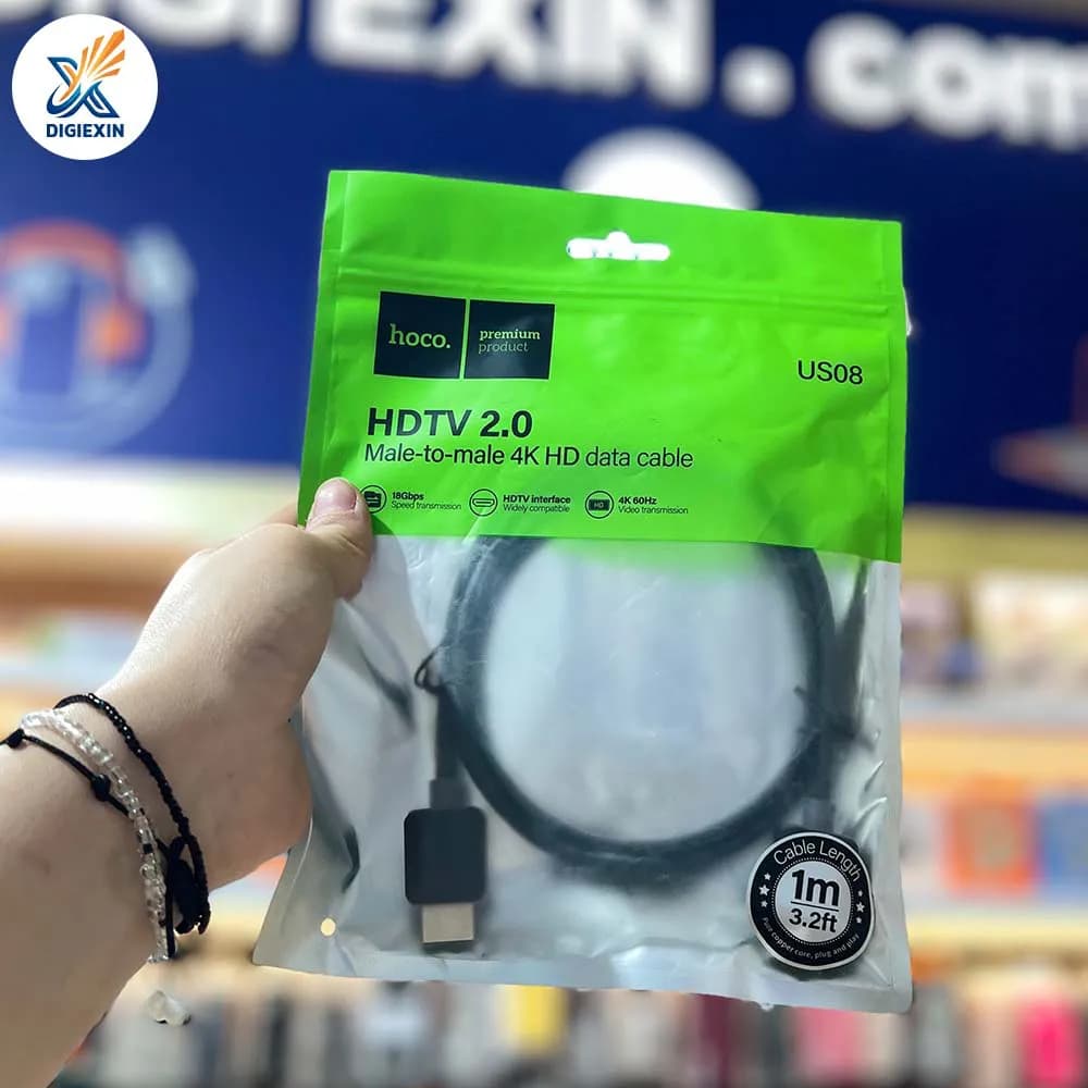کابل HDMI هوکو مدل US08 (طول 1 متر) — تصویر ۳