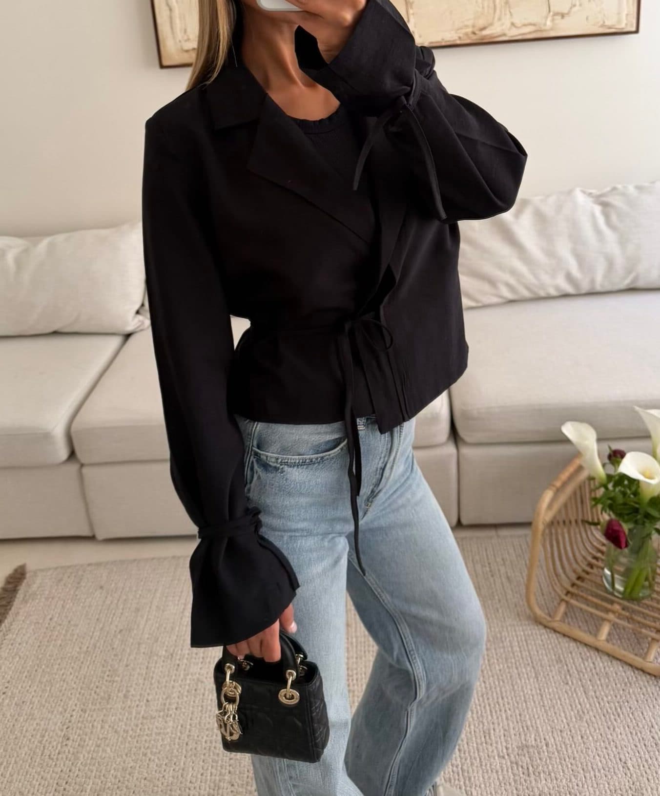 ZARA Soft Wrap Blazer | Soft Black Edition — تصویر ۳