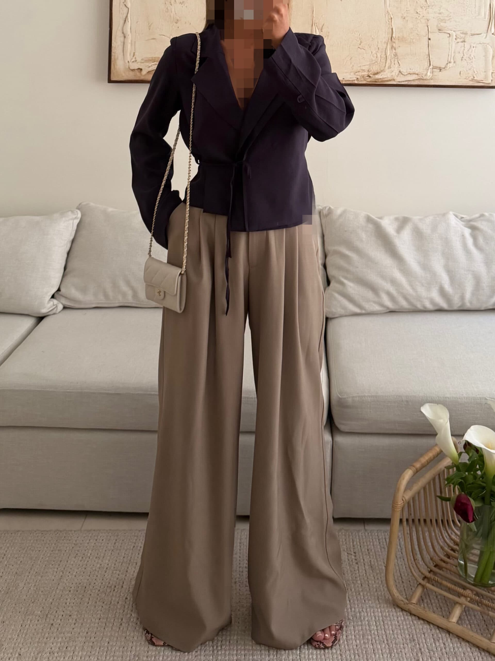ZARA Soft Wrap Blazer | Deep Charcoal Plum — تصویر ۲