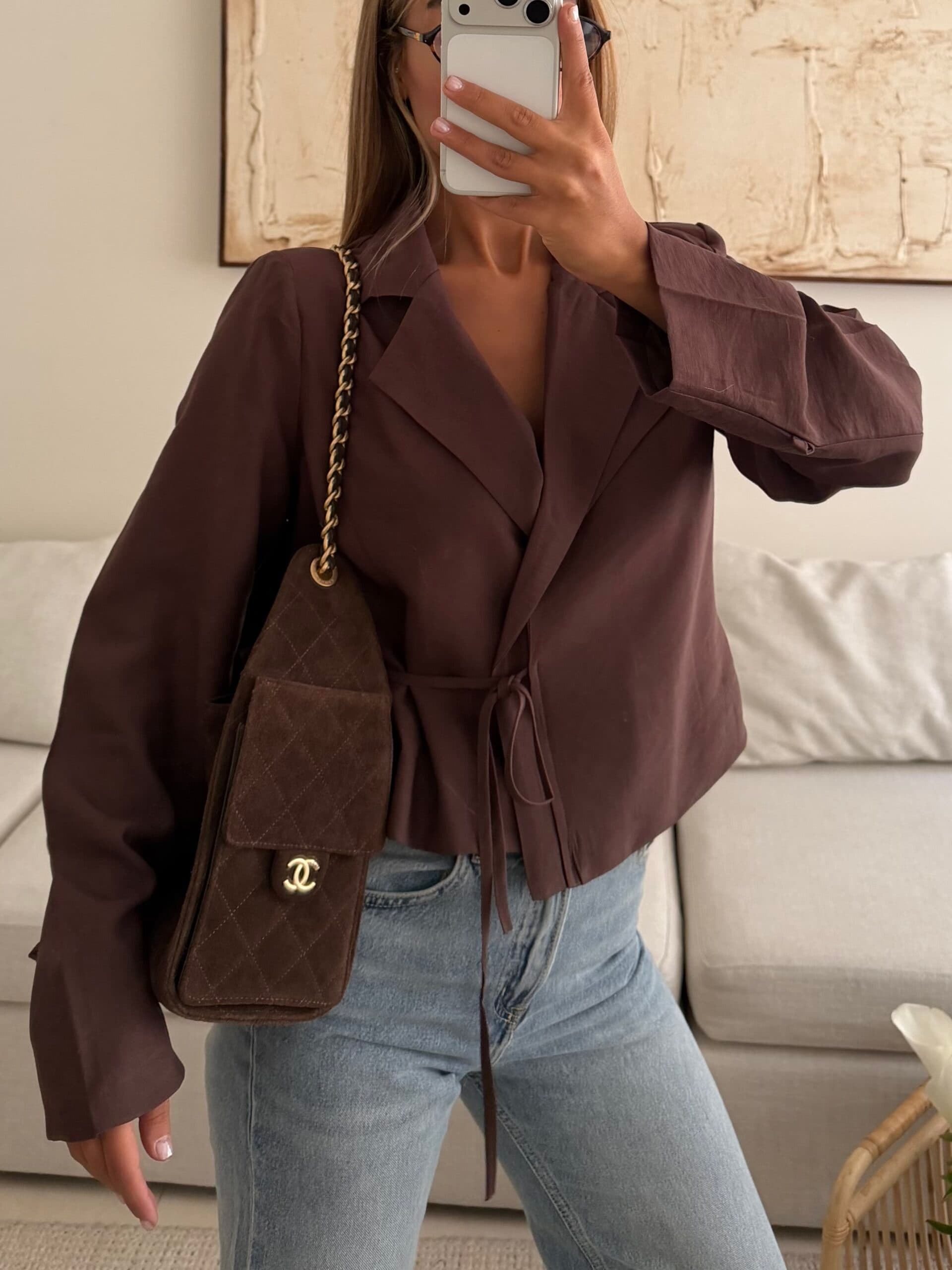 ZARA Soft Wrap Blazer | Rosewood Cocoa