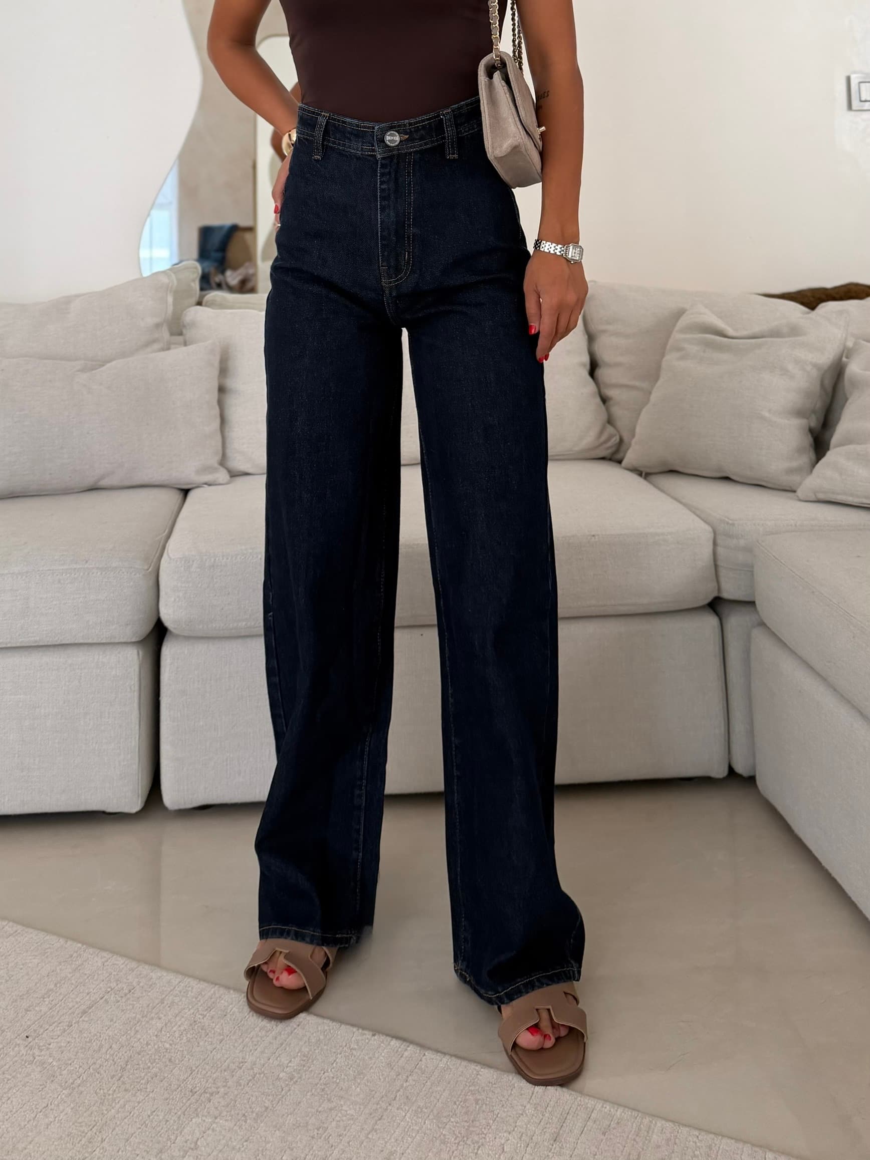 Denimer Wide Leg Jean | Navy — تصویر ۳