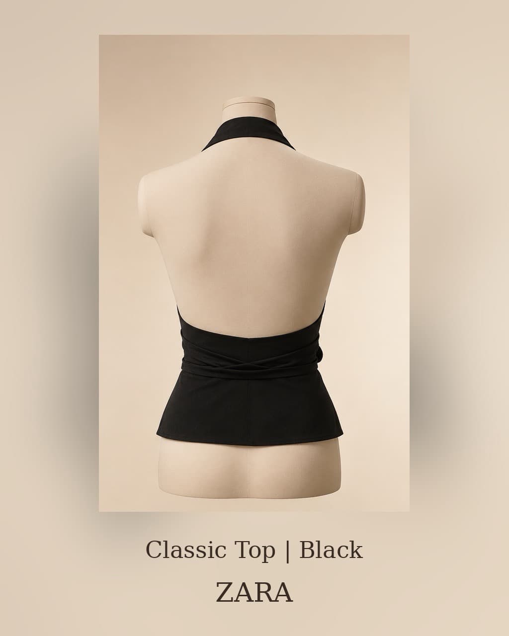 تاپ کلاسیک ZARA مشکی — تصویر ۳