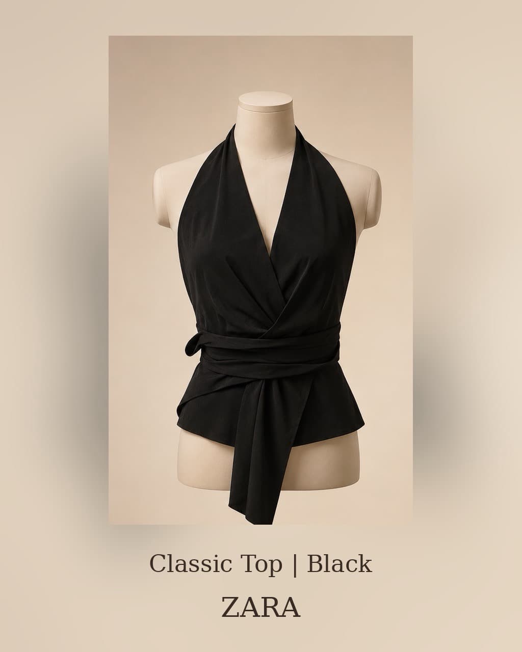 تاپ کلاسیک ZARA مشکی — تصویر ۲
