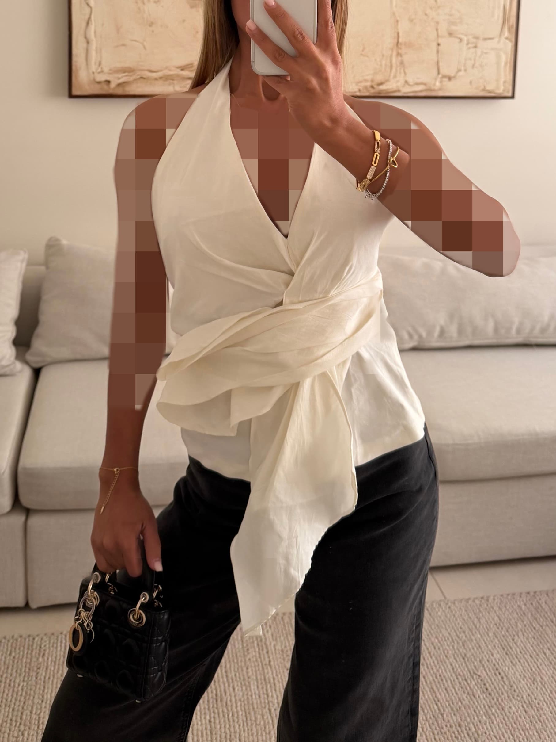 تاپ کلاسیک ZARA سفید