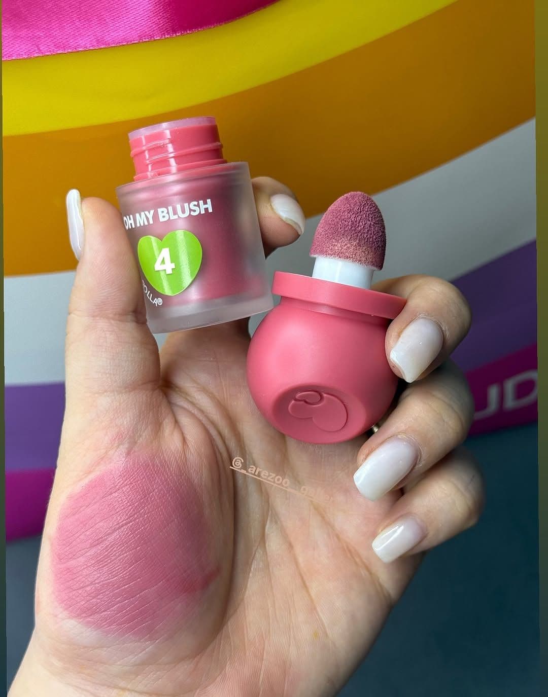 رژگونه مایع همراه پد انگشتی طرح قلب اولی بولا در 6 رنگ — تصویر ۴