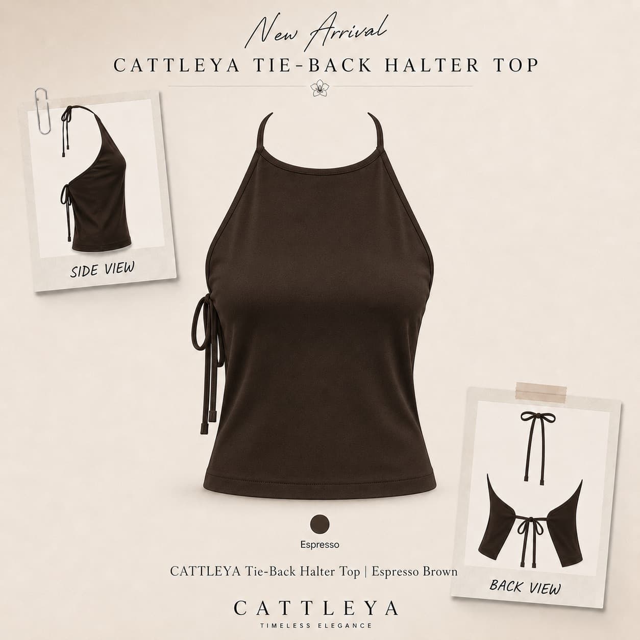 CATTLEYA | Tie-Back Halter Top — تصویر ۳