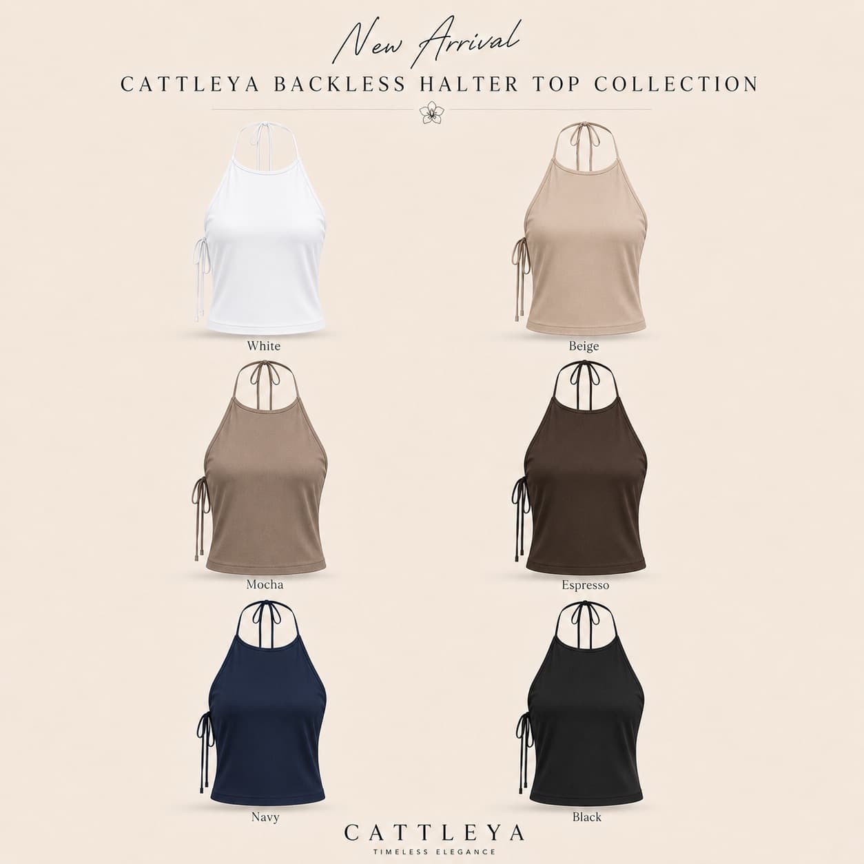 CATTLEYA | Tie-Back Halter Top