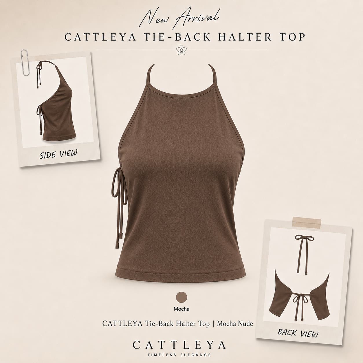 CATTLEYA | Tie-Back Halter Top — تصویر ۴