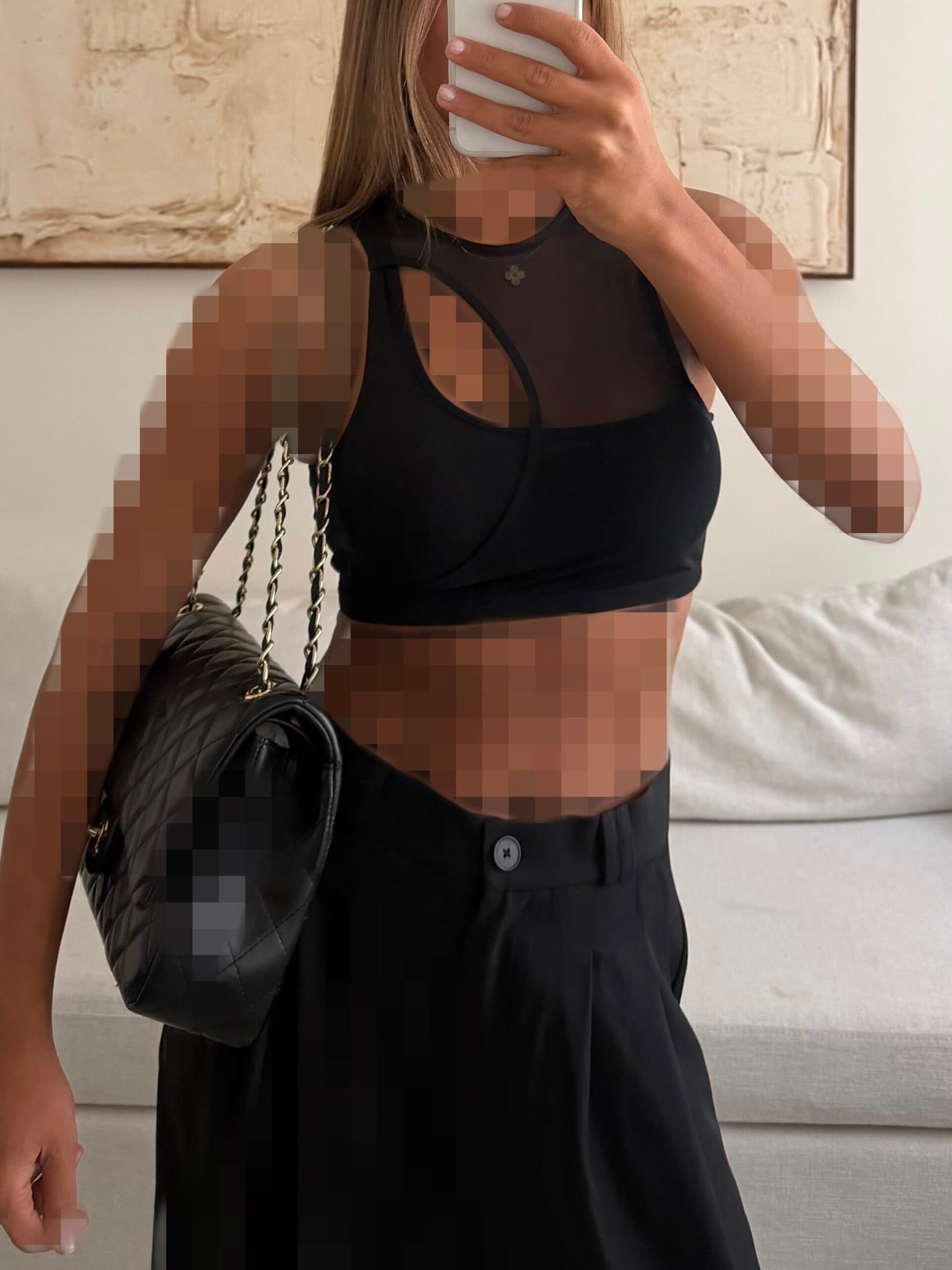 H&M | Mesh Panel Cut-Out Top