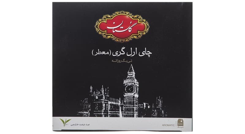 چای سیاه کیسه ای گلستان مدل ارل گری بسته 100 عددی — تصویر ۲