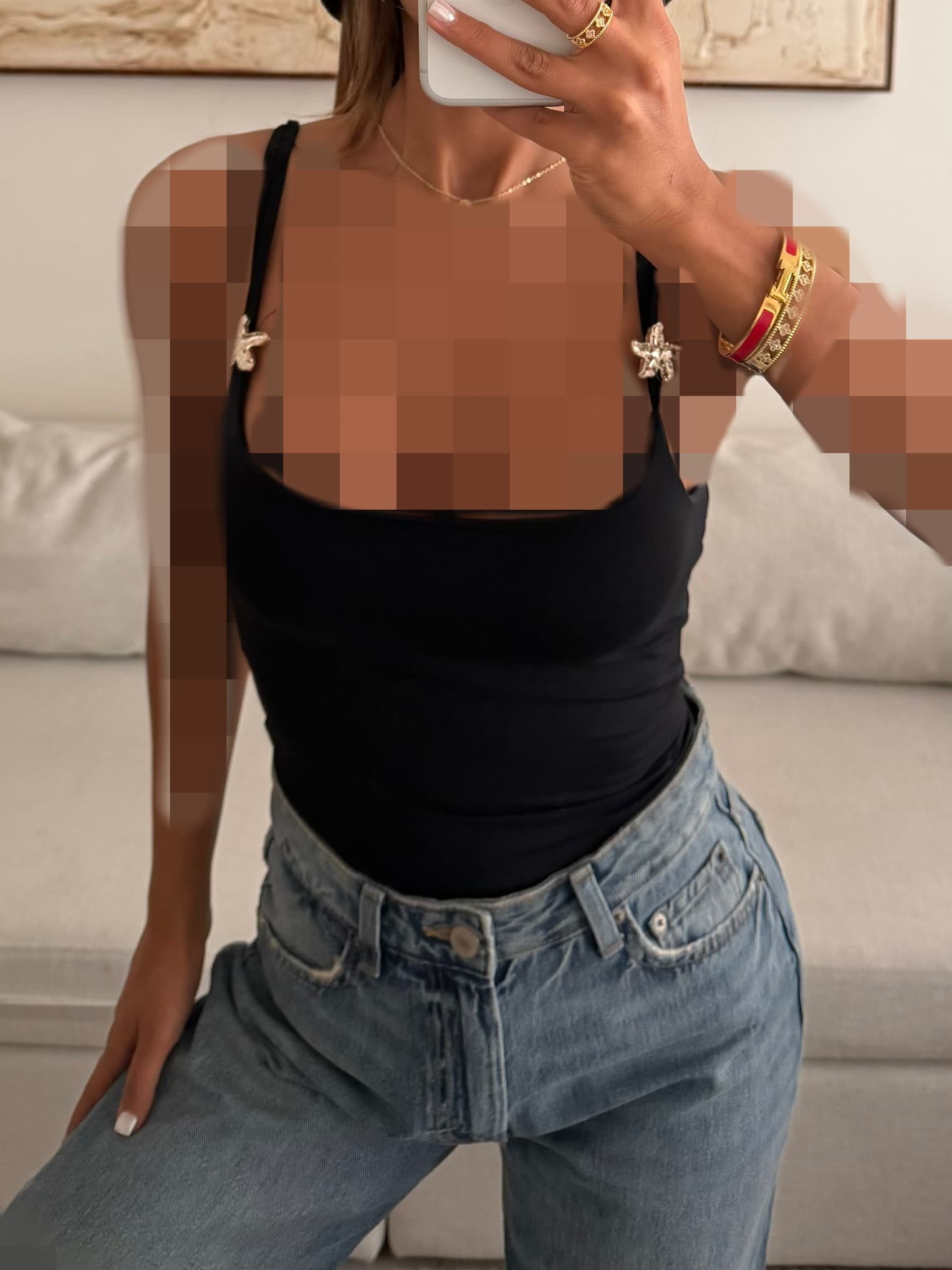 River Island | Butterfly Charm Cami | Jet Black