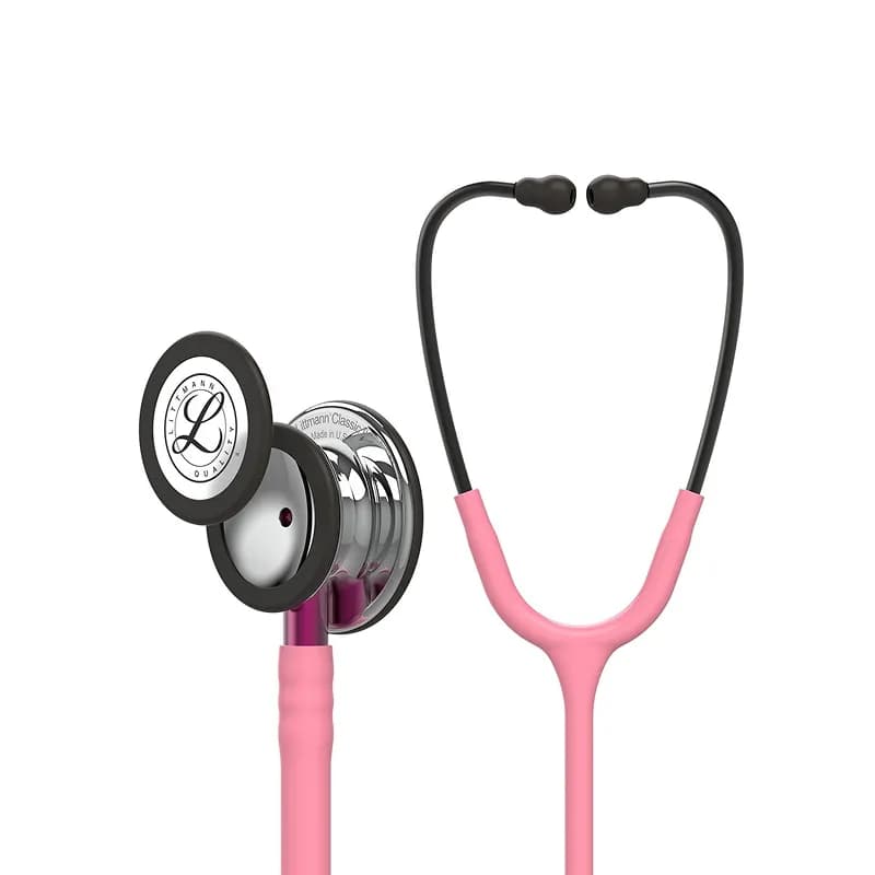 گوشی پزشکی لیتمن مدل کلاسیک 3 رنگ صورتی آینه‌ ای 5962 | Littmann Classic iii 5962