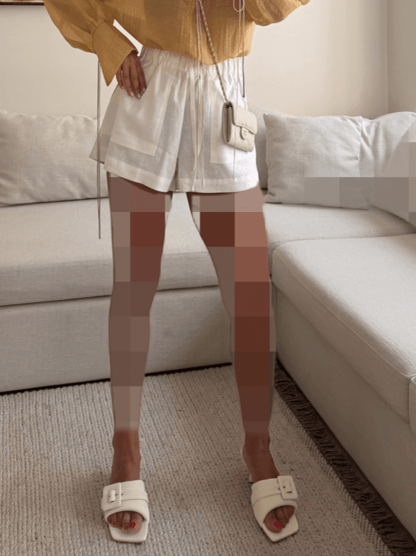 CATTLEYA Linen Shorts | Ivory White — تصویر ۲