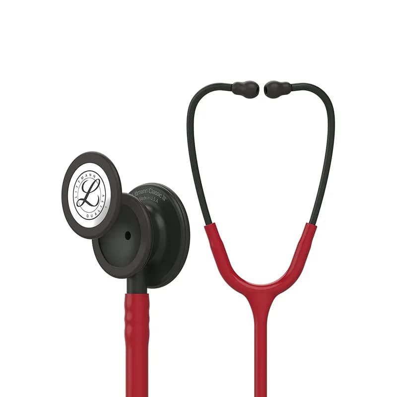 گوشی پزشکی لیتمن مدل کلاسیک 3 رنگ زرشکی مشکی 5868 | Littmann Classic iii 5868
