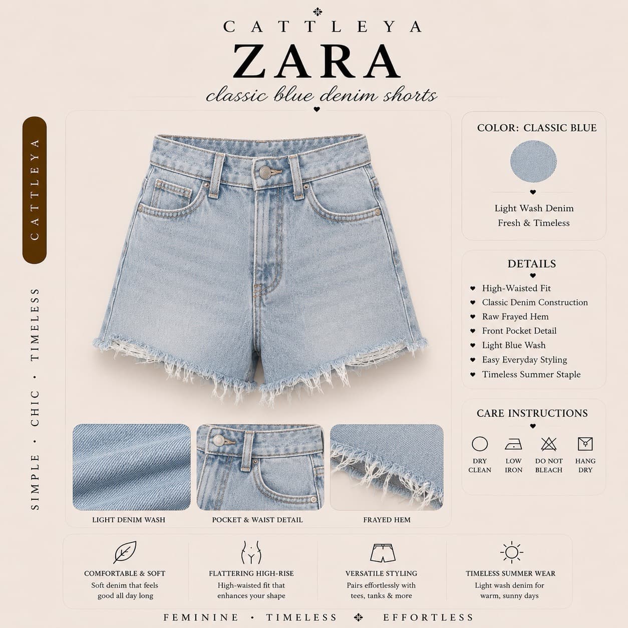 ZARA | Classic Blue Denim Shorts