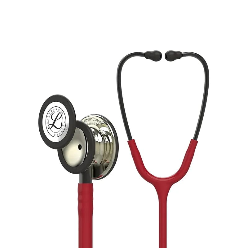 گوشی پزشکی لیتمن مدل کلاسیک 3 رنگ زرشکی شامپاینی 5864 | Littmann Classic iii 5864