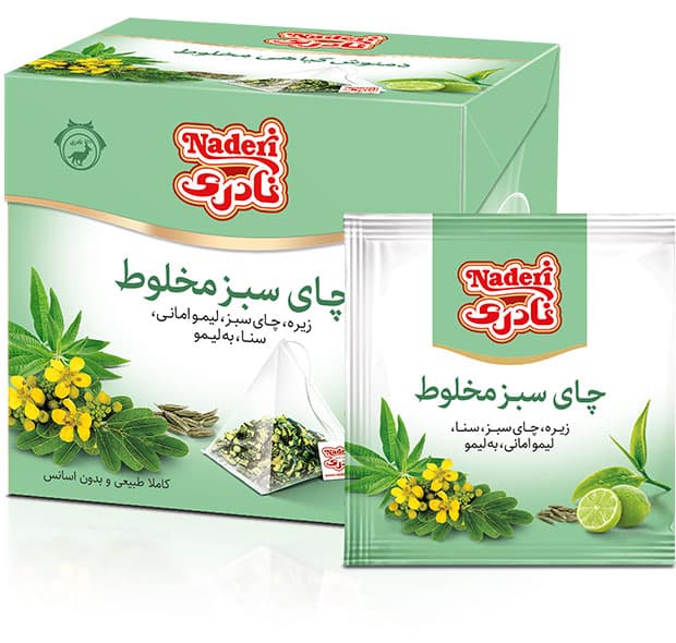دمنوش چاي سبز مخلوط (کیسه ي هرمی)