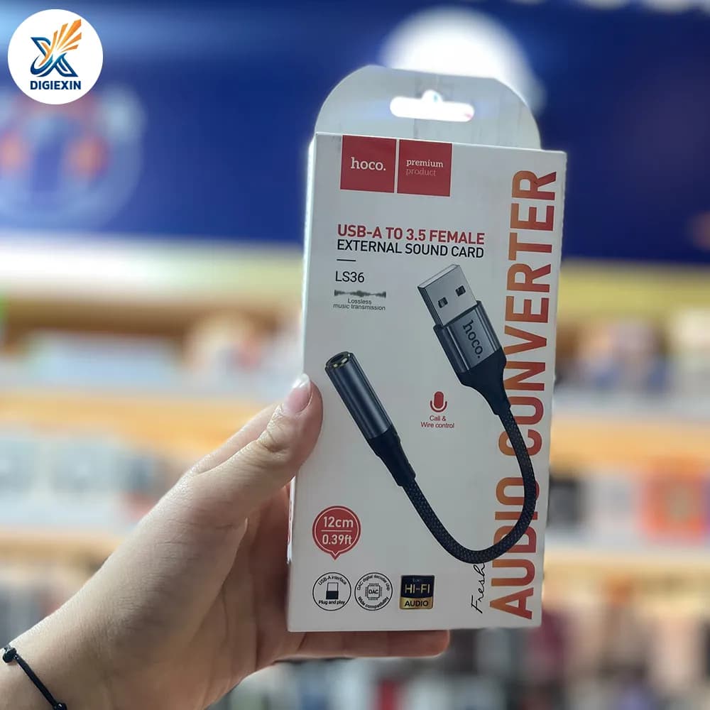 مبدل AUX و OTG به USB‑C هوکو مدل LS36 — تصویر ۲