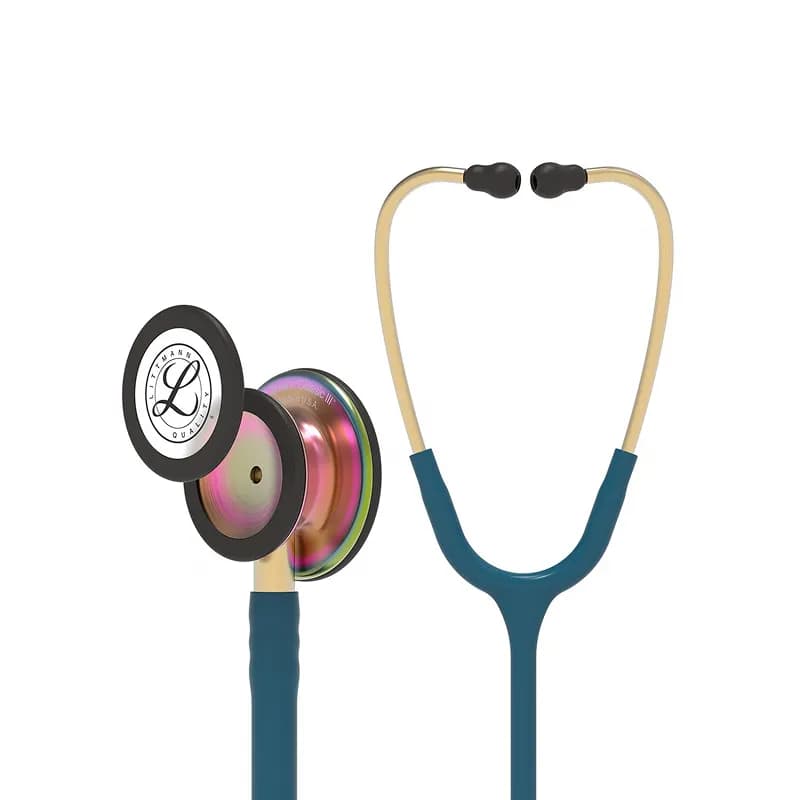 گوشی پزشکی لیتمن مدل کلاسیک 3 رنگ آبی کاربنی رنگین کمانی 5807 | Littmann Classic iii 5807