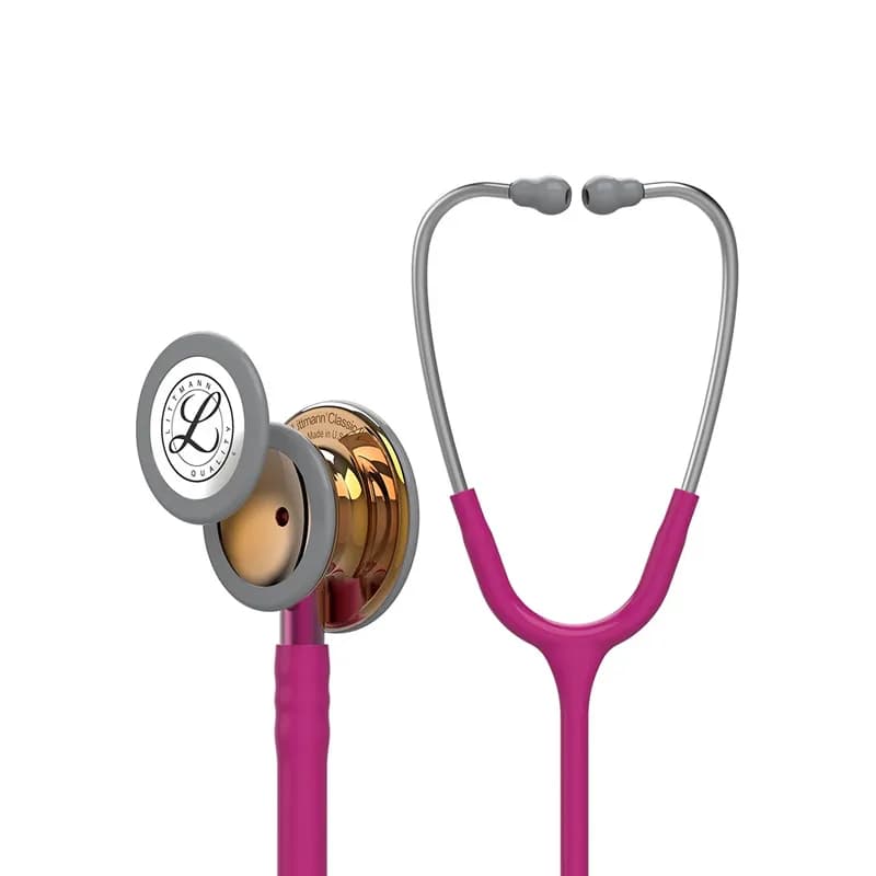 گوشی پزشکی لیتمن مدل کلاسیک 3 رنگ تمشکی مسی پولیش صورتی 5647 | Littmann Classic iii 5647