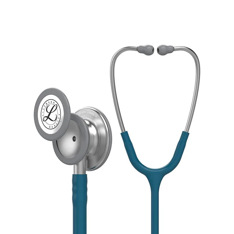 گوشی پزشکی لیتمن مدل کلاسیک 3 رنگ آبی کاربنی ساده 5623 | Littmann Classic iii 5623