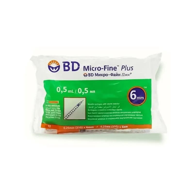 سرنگ انسولین BD سایز 0.5 میلی لیتری/ بسته 100 عددی — تصویر ۳
