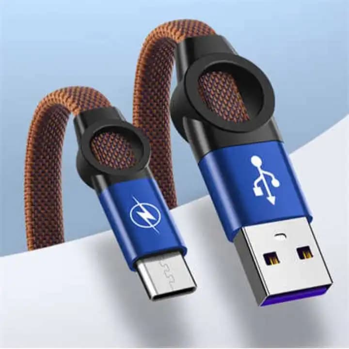 کابل باسئوس مدل TB002 | کابل USB-A به USB-C 30 سانتی‌متری با روکش نایلونی و شارژ سریع