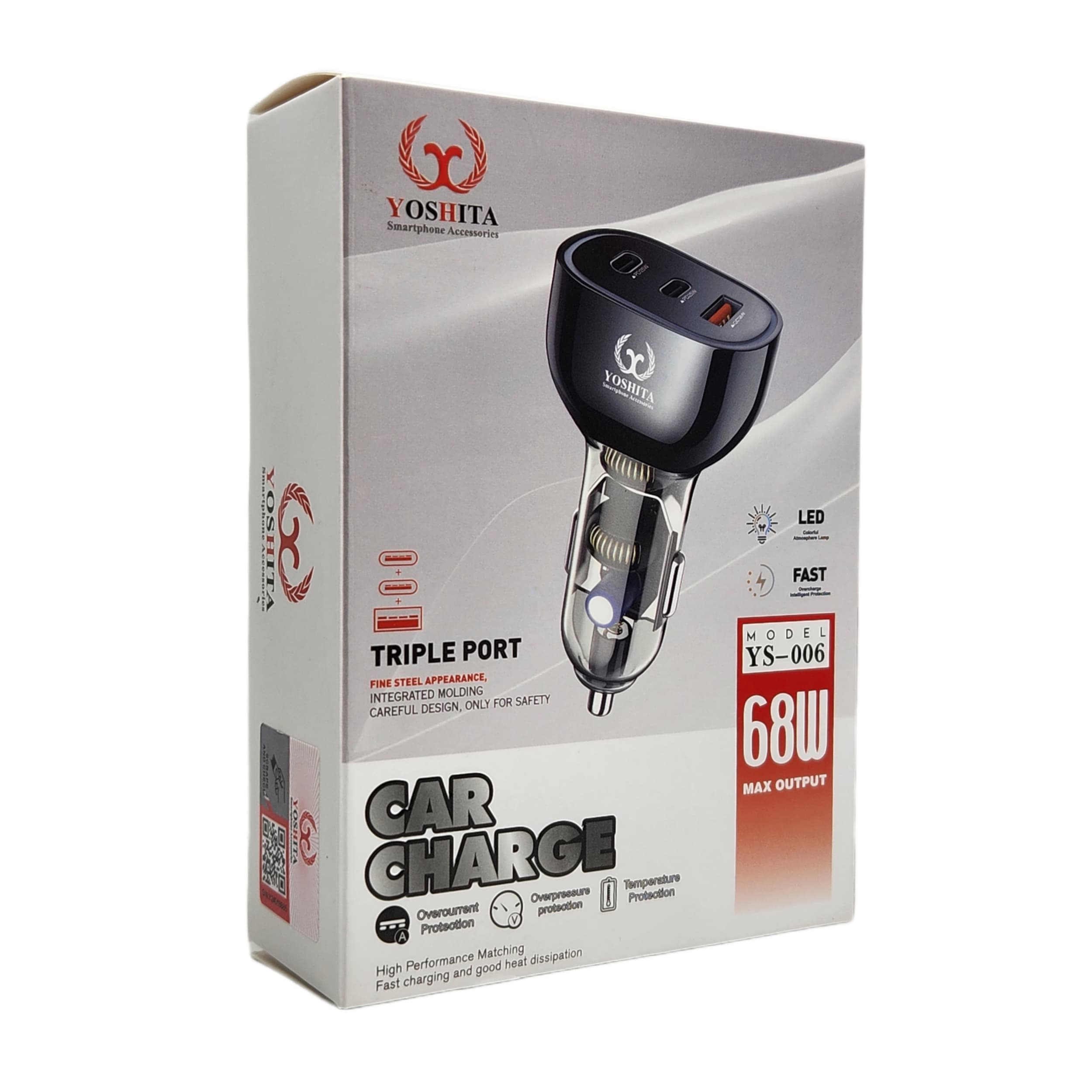 شارژر فندکی یوشیتا اورجینال مدل YOSHITA YS-006 سوپر فست شارژ PD 68W — تصویر ۴
