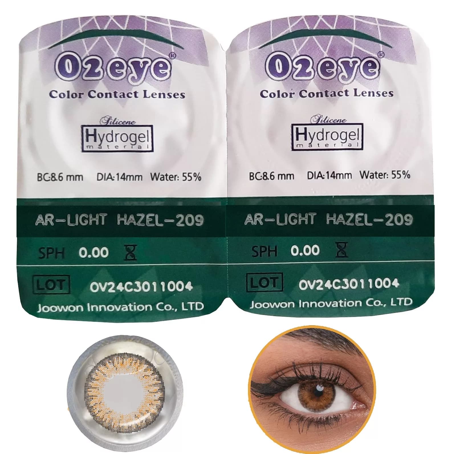 لنز چشم 02آی مدل Hydrogel شماره 209 رنگ عسلی — تصویر ۲