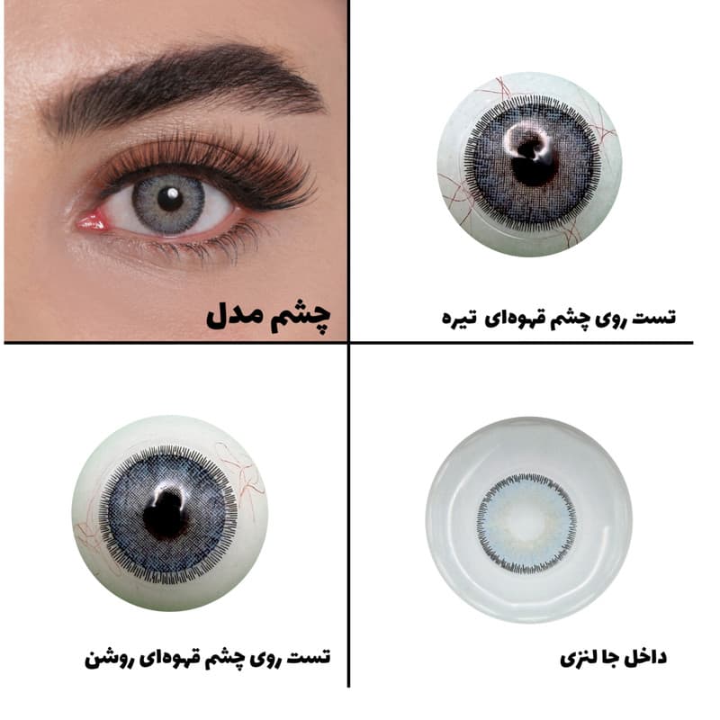 لنز چشم رویال ویژن مدل DREAM کد 28 رنگ آبی طبیعی دوردار — تصویر ۱۲