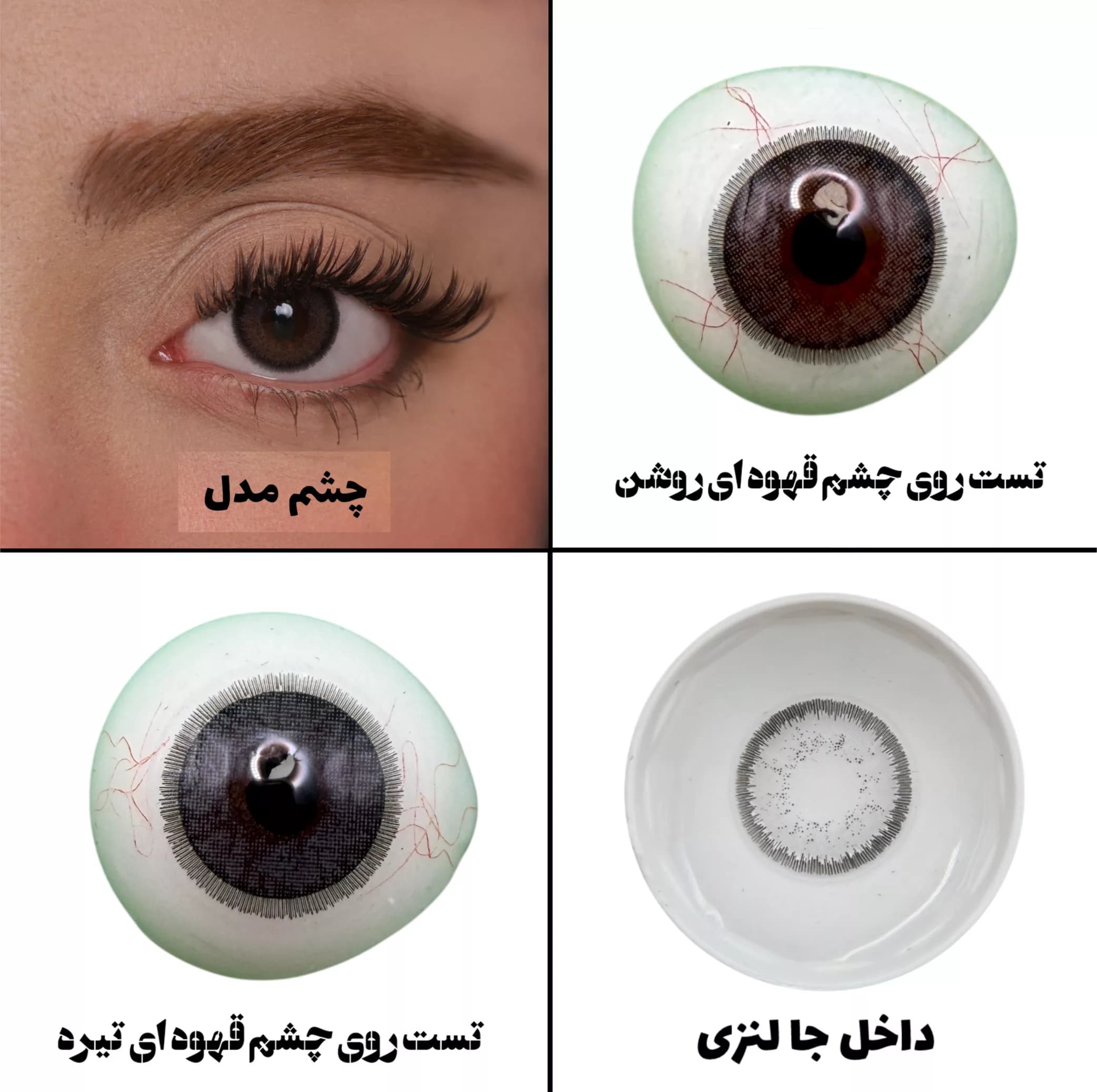 لنز چشم بیوتی مدل 07 کد NQB210 رنگ طوسی بنفش دوردار — تصویر ۵