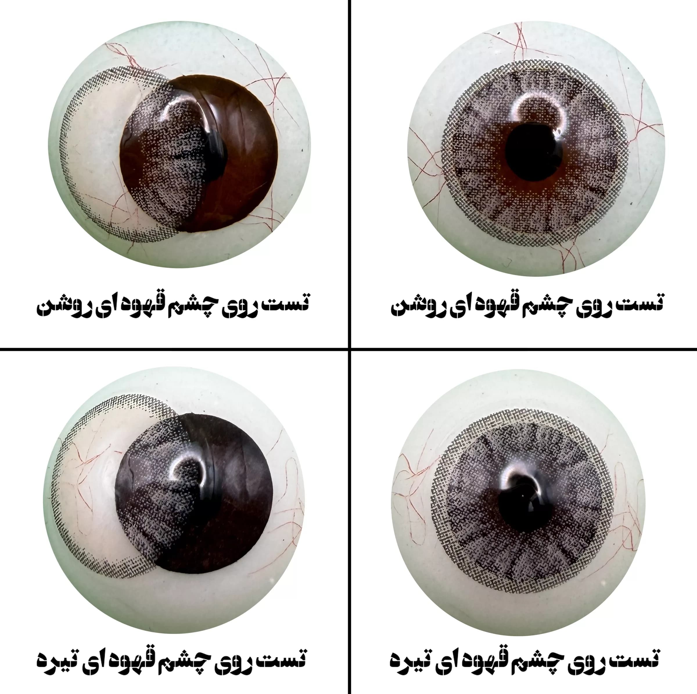 لنز چشم هرا مدل 16 سالانه کد NOB 290 رنگ طوسی عسلی رگه ای دوردار — تصویر ۴
