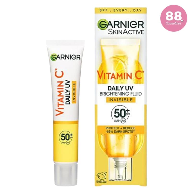 کرم ضدآفتاب بی رنگ گارنیر حاوی ویتامین C مناسب انواع پوست با +SPF50 حجم 40 میل