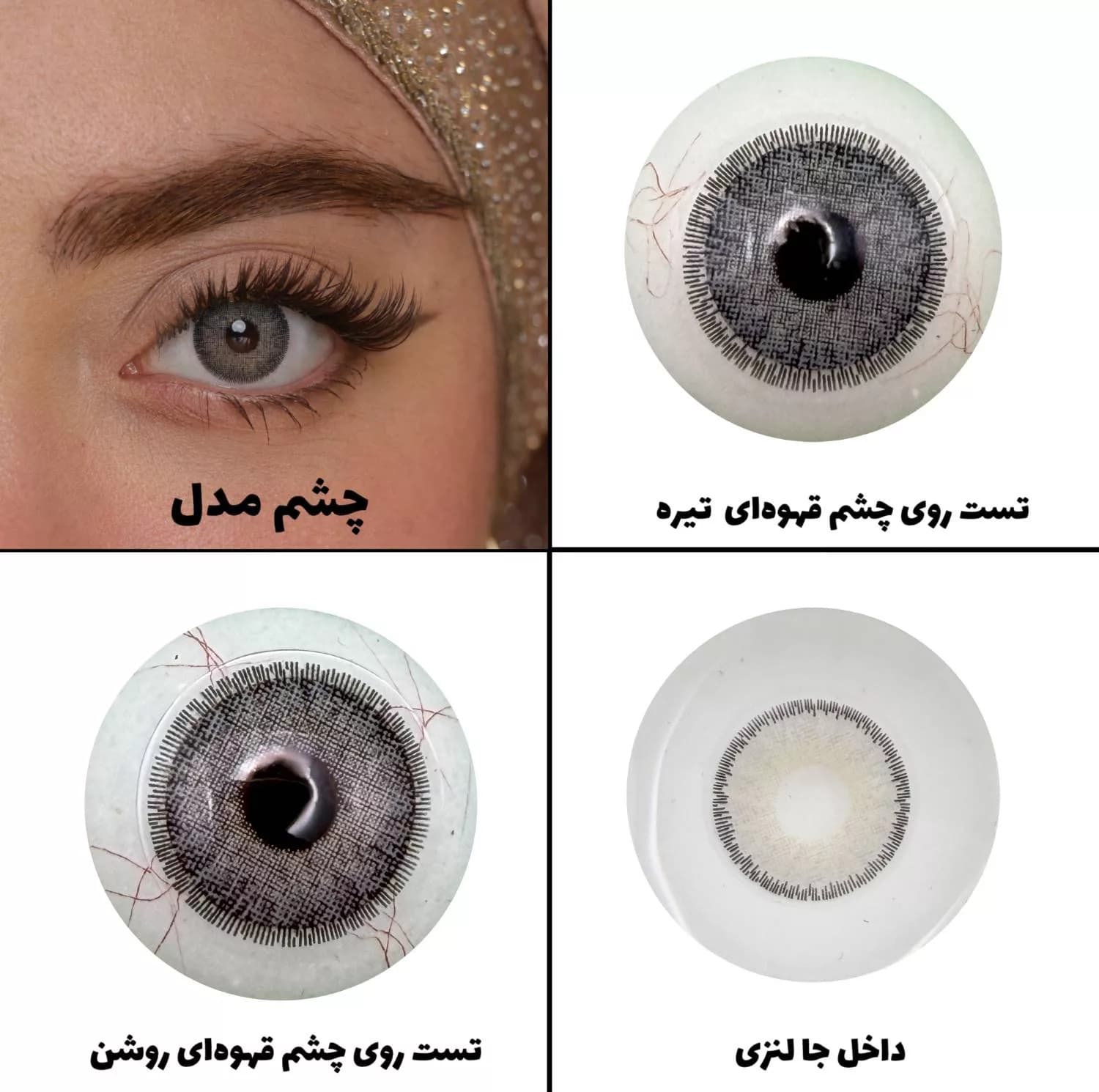 لنز چشم رویال ویژن مدل GRAYNESS کد 01 رنگ طوسی سبز طبیعی دور دار — تصویر ۵