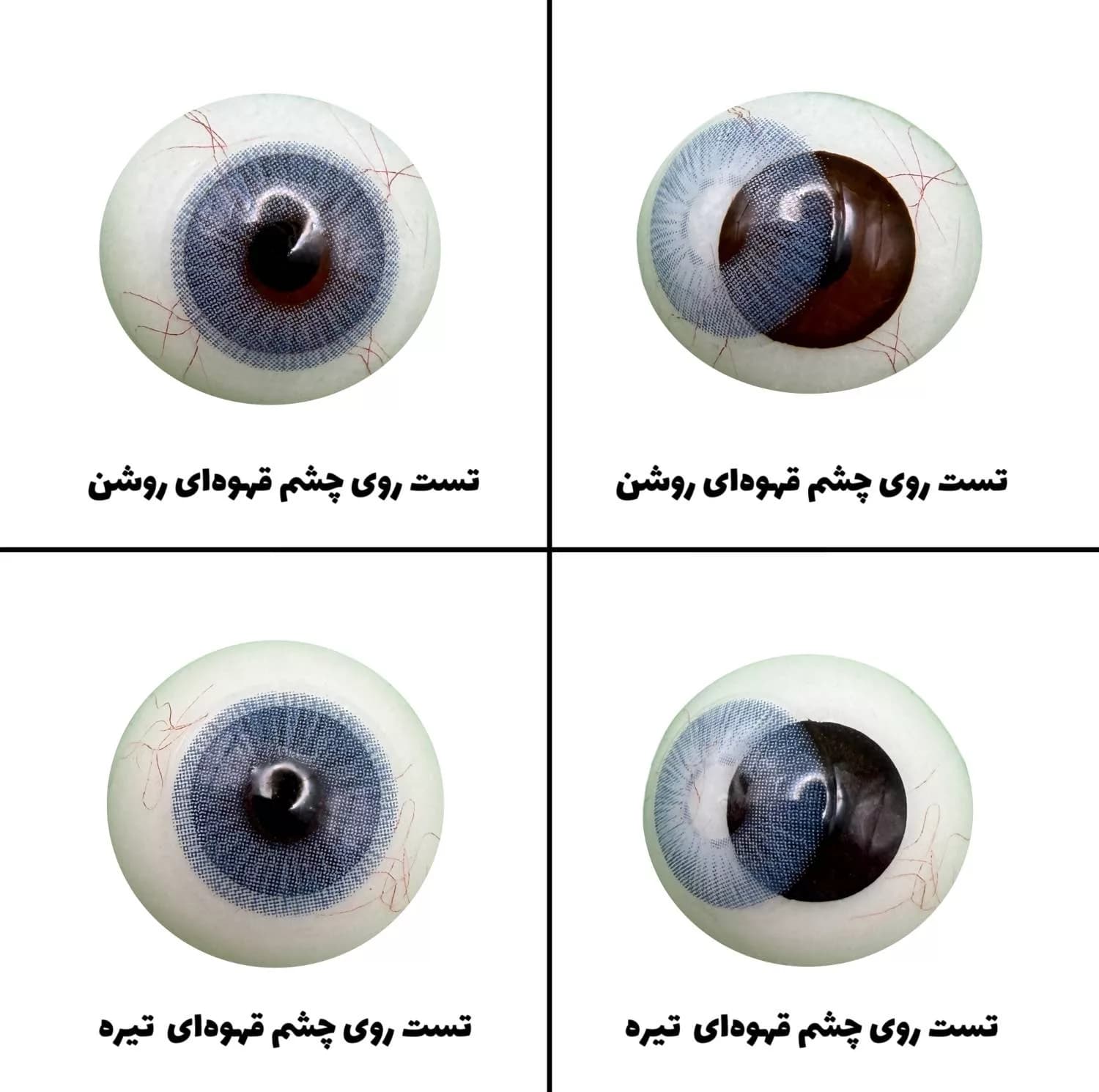 لنز چشم رویال ویژن مدل CHANEL BL کد 41 رنگ آبی رگه دار بدون دور — تصویر ۵