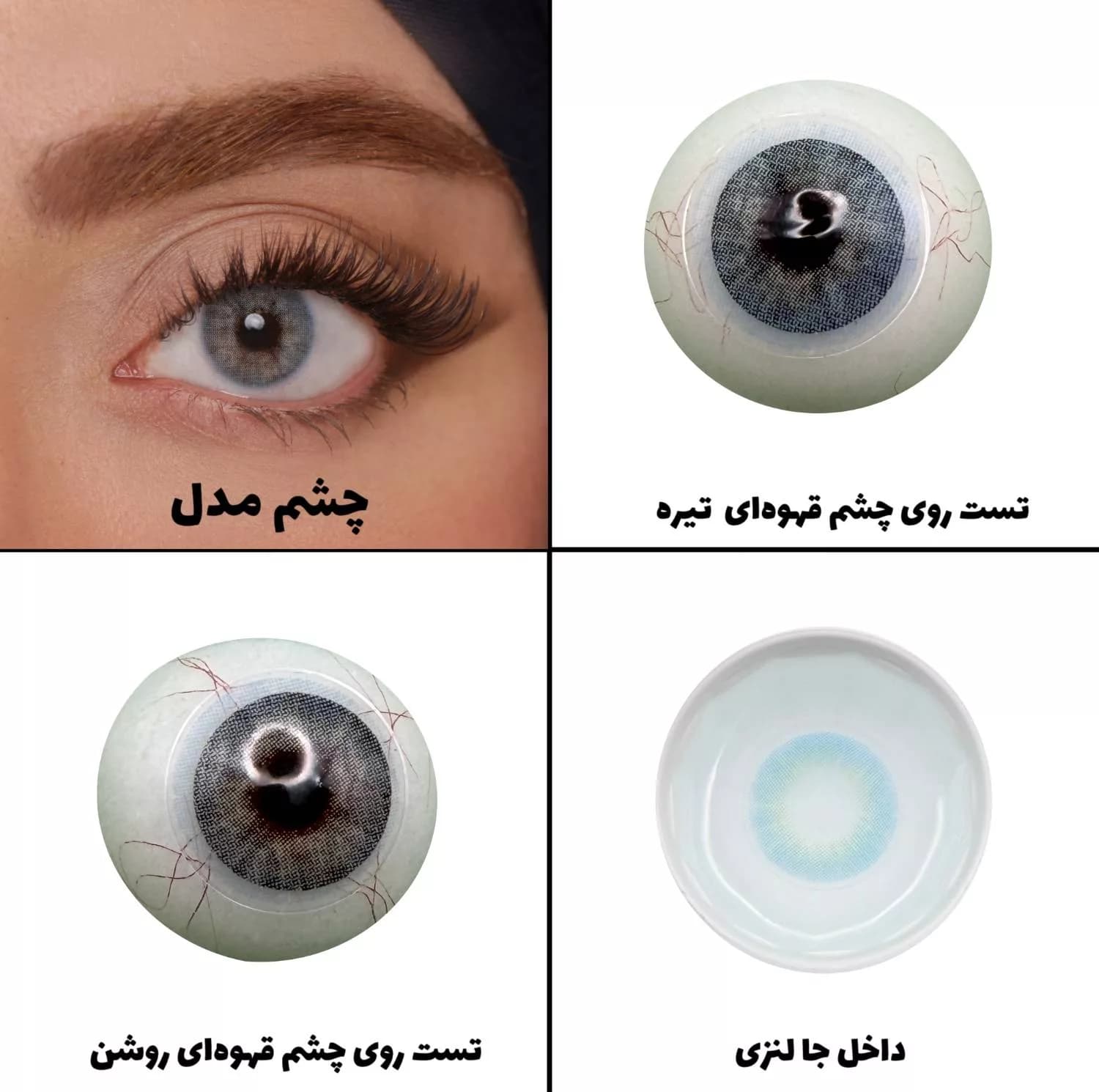 لنز چشم رویال ویژن مدل ADDICT کد 30 رنگ آبی طوسی روشن بدون دور — تصویر ۶