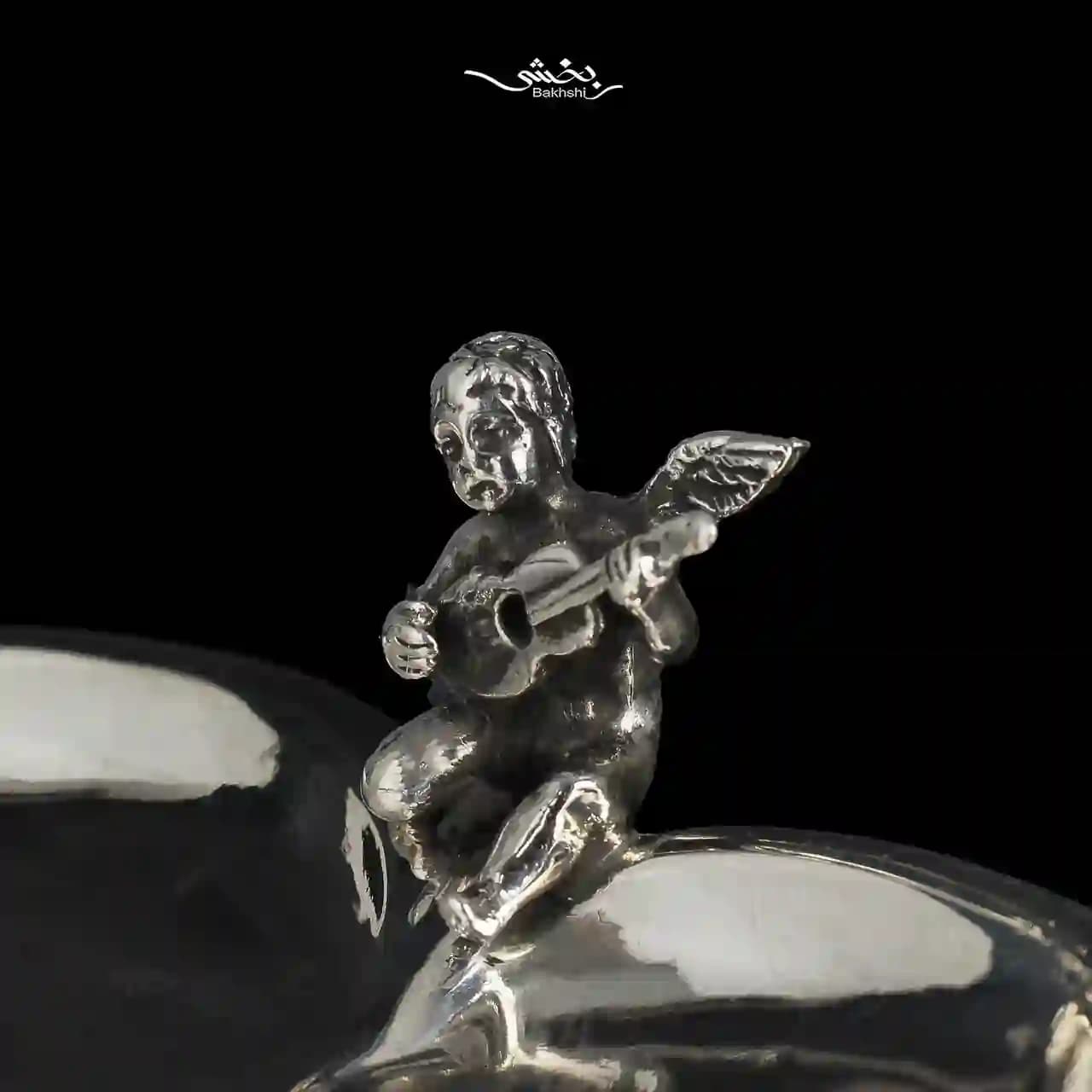 نقل خوری نقره مدرن برگ و فرشته کوچک — تصویر ۴
